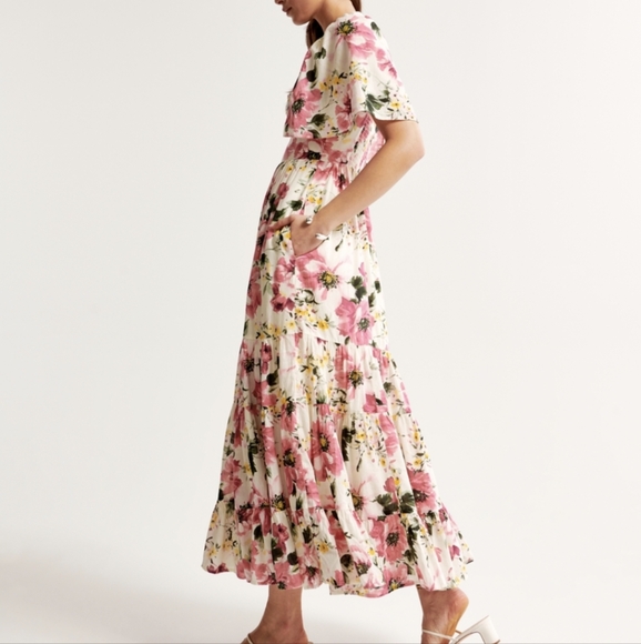 Abercrombie Twist Front Floral Tiered Maxi Dress - Picture 3 of 4